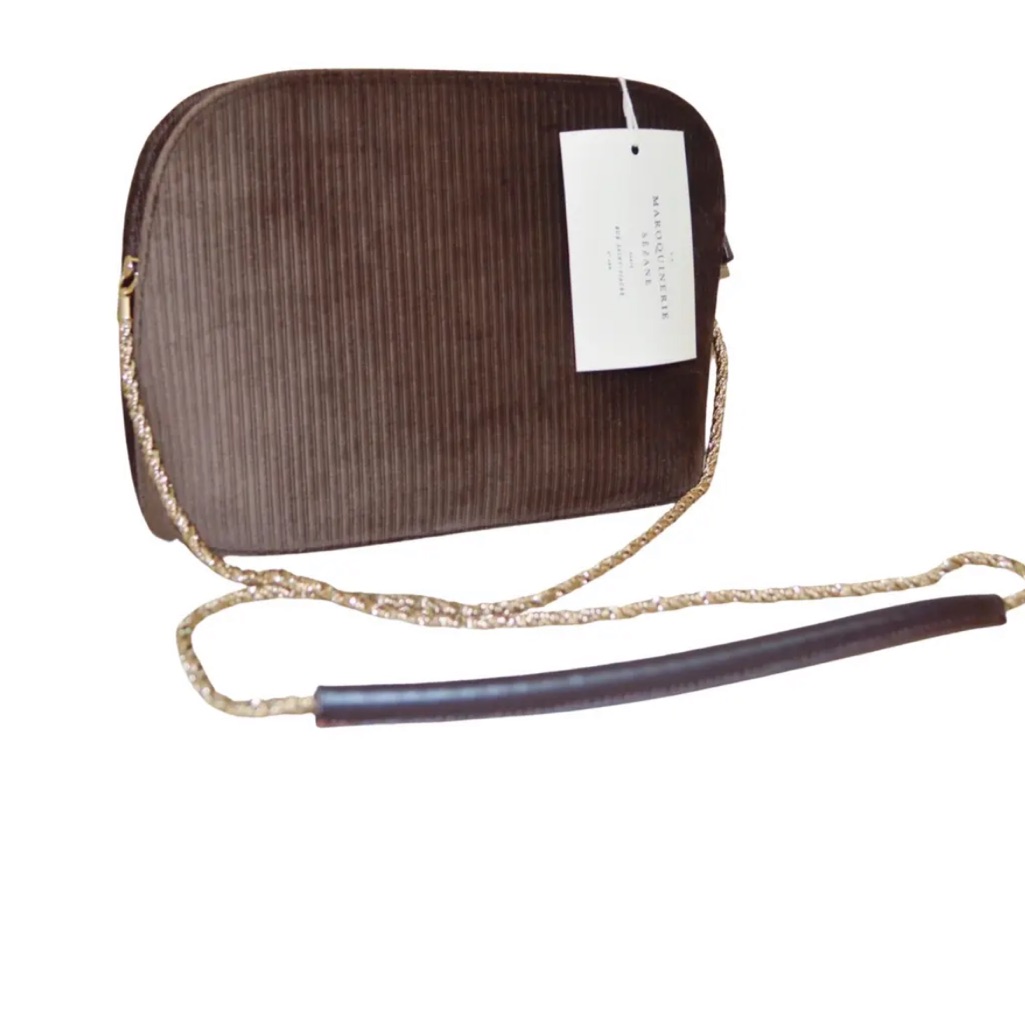 Sezane Viktor Crossbody Bag - Velvet Brown/Carmel Color